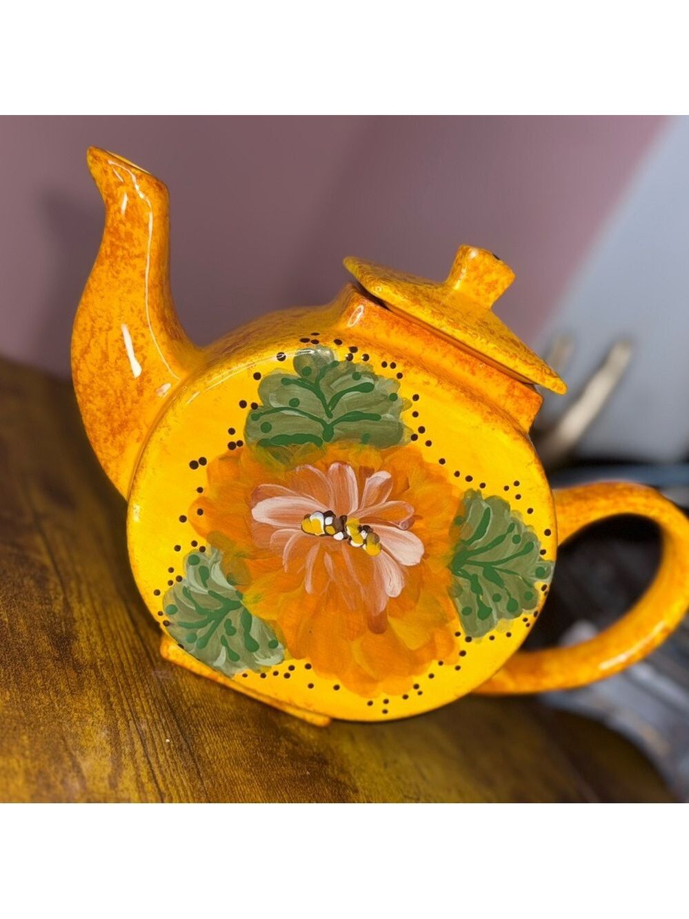 orange Art glazed signed handle spout top
Musty Orange green decorative art - Picture 8 of 10